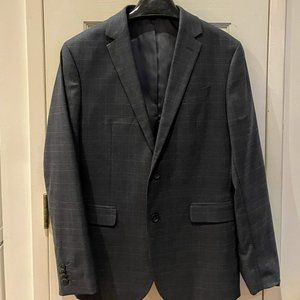 Banana Republic Men's Suit Jacket Grey Windowpane Plaid Slim 40R